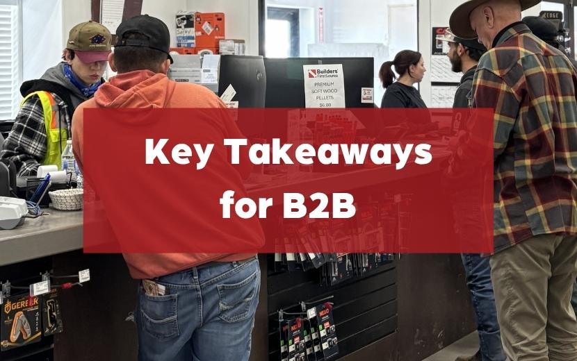 KT's for B2b Simple contractors checking out at a hardware store