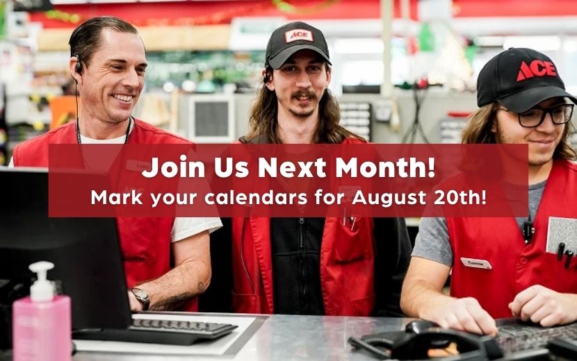Join us (1) three smiling hardware store employees