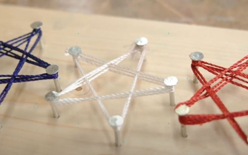String Stars fourth of july string starts kids project