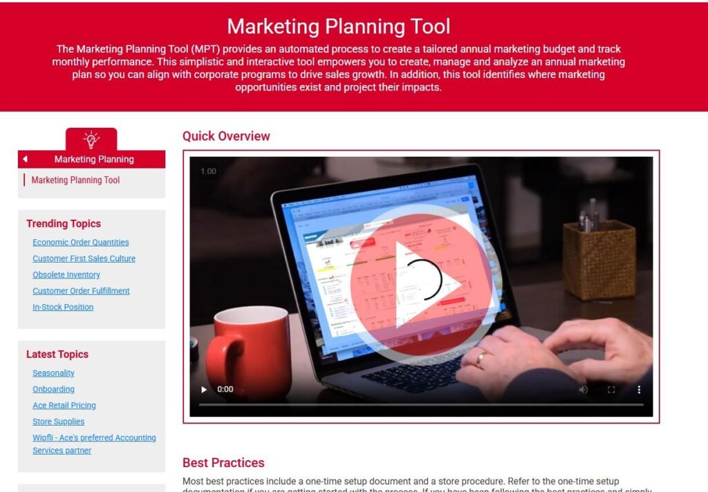 MarketingPlanningTool (2) acenet marketing planning tool
