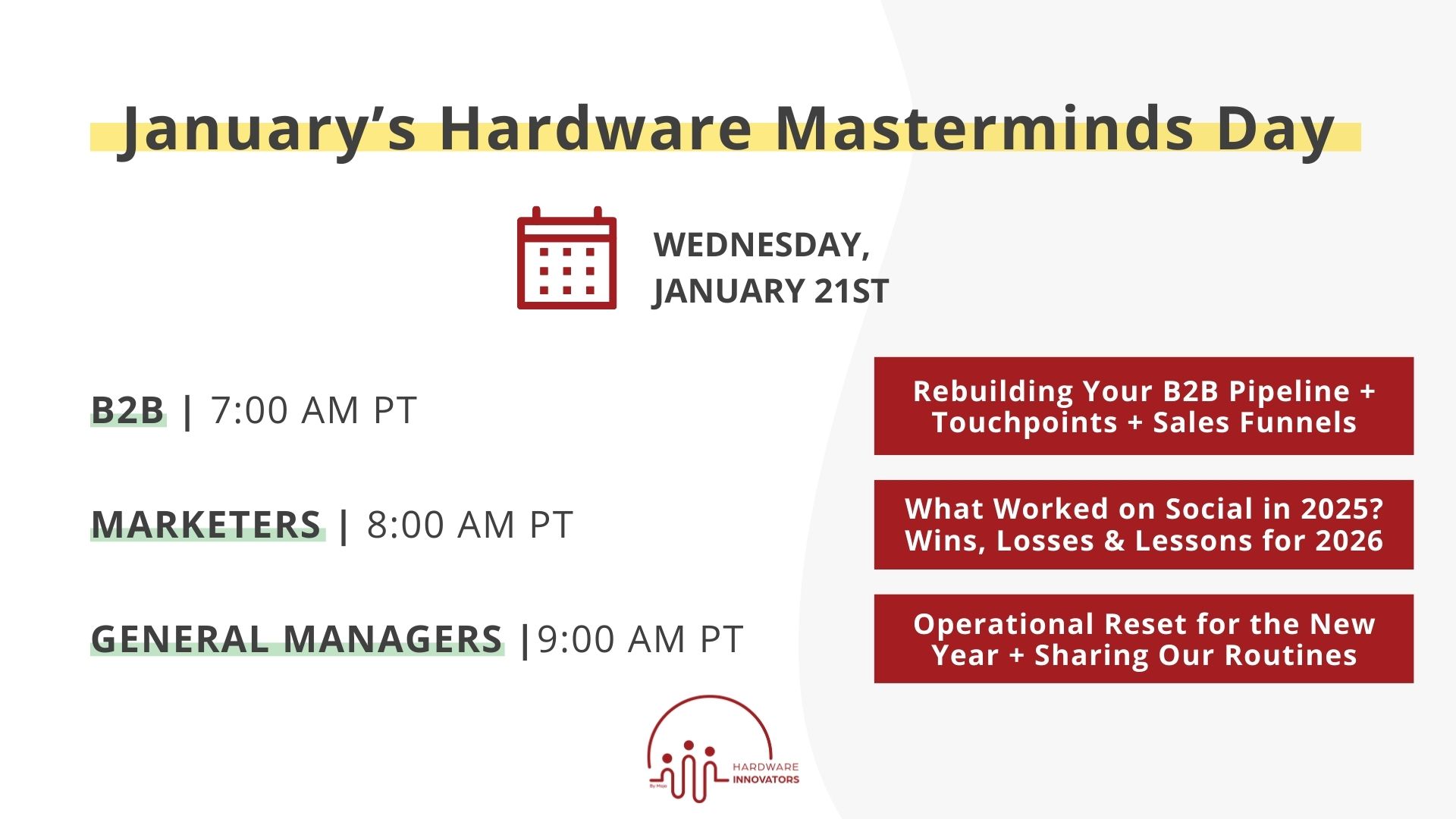 january 2026 hardware mastermind topics