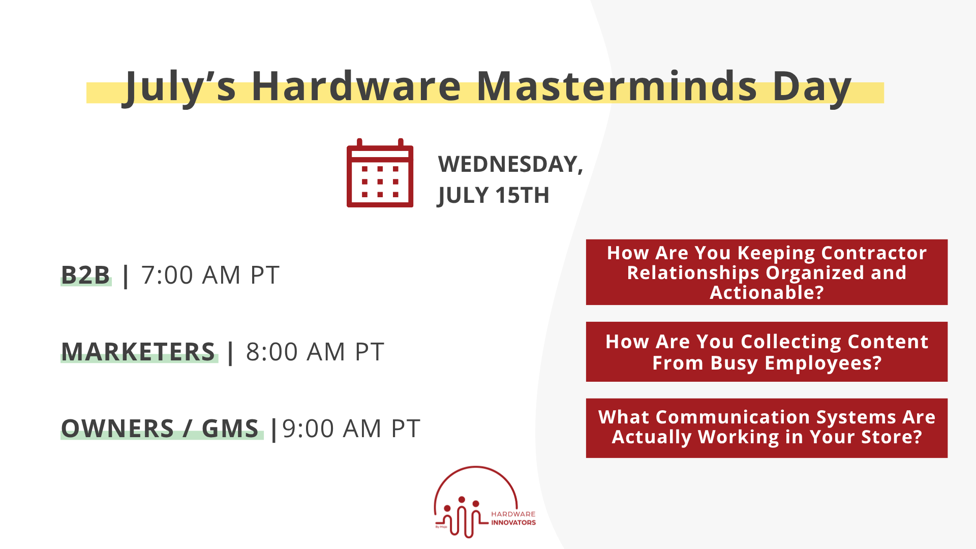 Julys Mastermind Graphic July 15