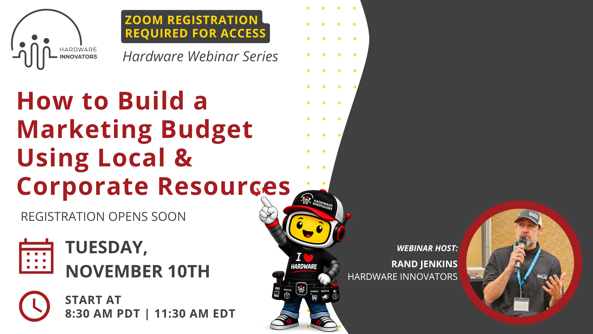 November Webinar How to Build a Marketing Budget Using Local & Corporate Resources